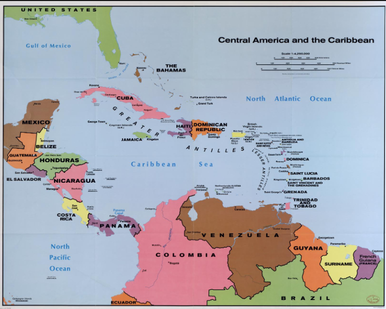 Map of Caribbean